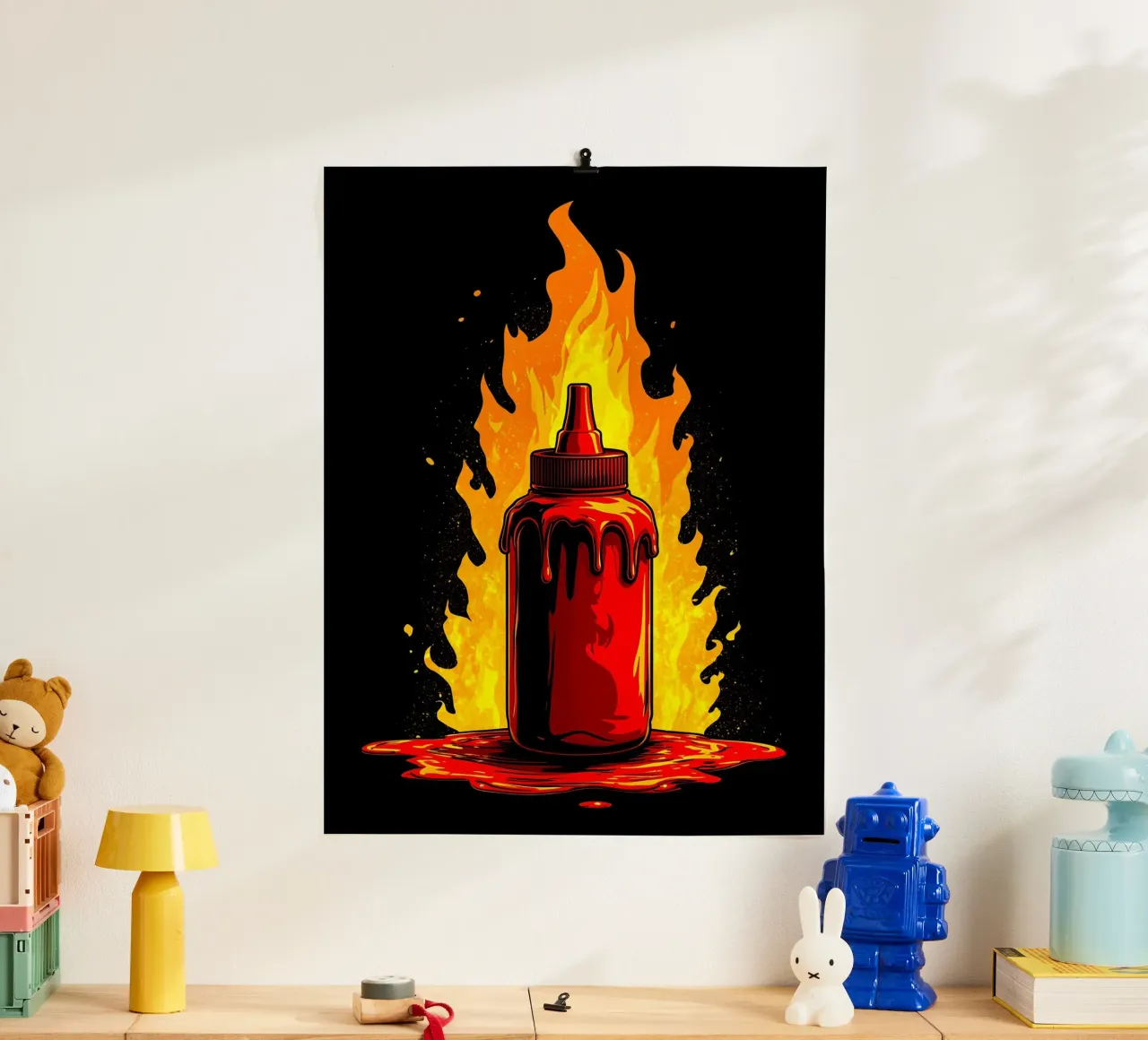 Hot Souce On Fire - Pop Art carta hahnemühle da ColorCrash Gallery