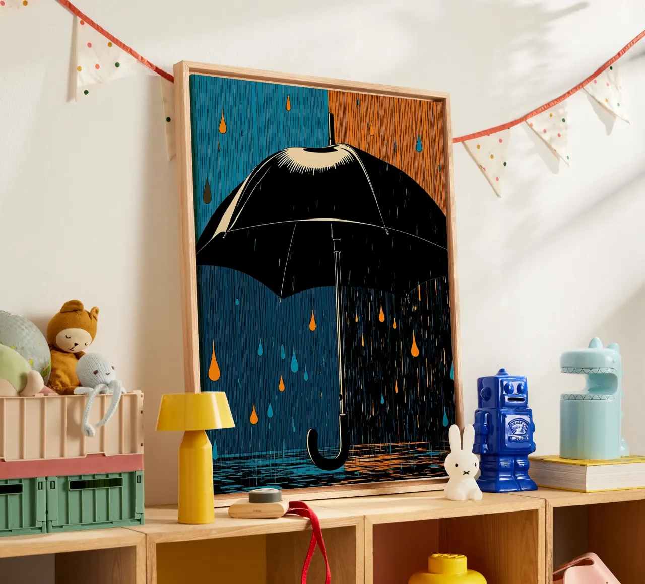 Paraplu - Pop Art canvas met Baklijst van ColorCrash Gallery