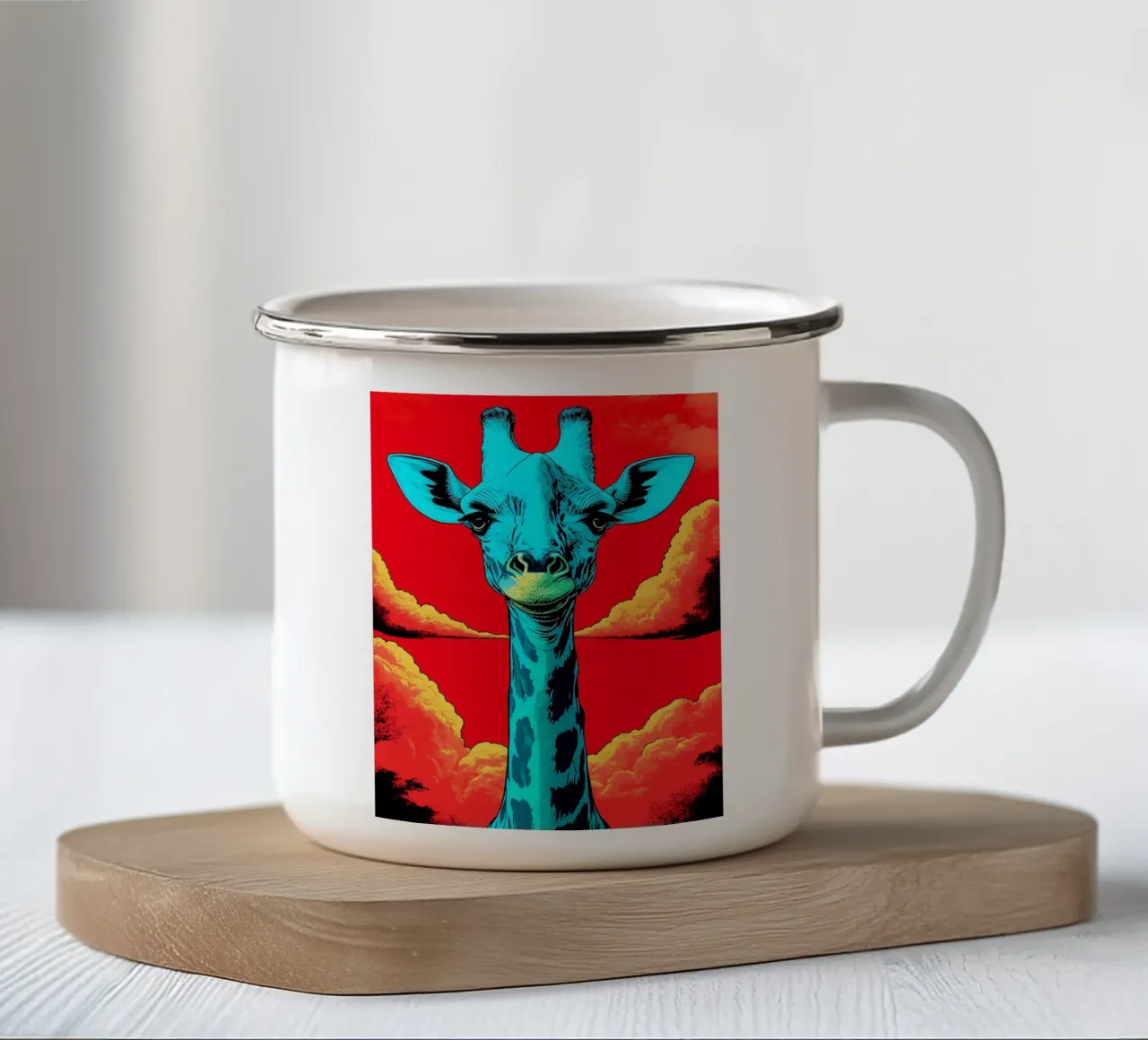 Giraffa - Pop Art tazza in smalto da ColorCrash Gallery