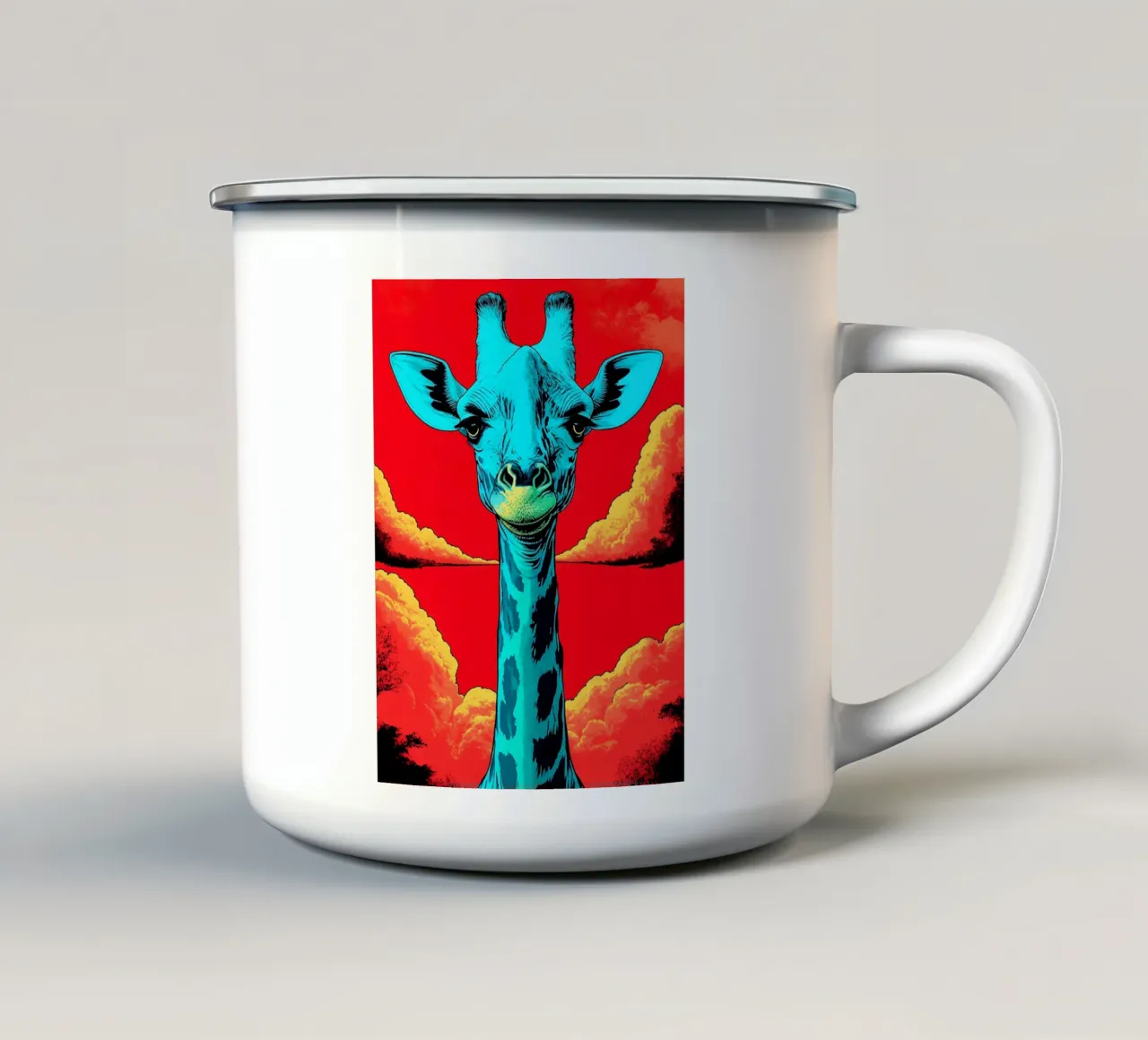 Giraffa - Pop Art tazza in smalto da ColorCrash Gallery