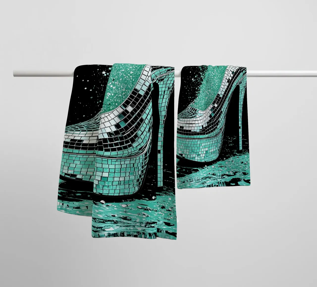 Disco Heel Shattering - Pop Art asciugamano da bagno da ColorCrash Gallery