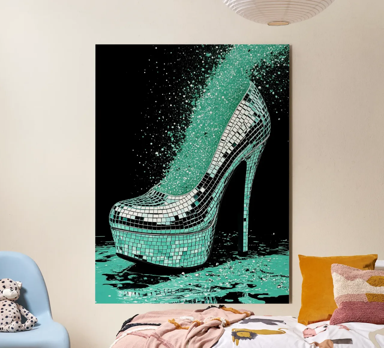 Disco Heel Shattering - Pop Art alluminio dibond da ColorCrash Gallery