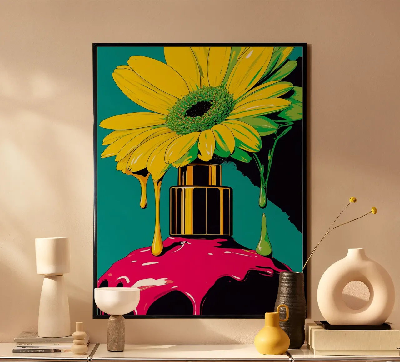 Profumo floreale - Pop Art poster con telaio in alluminio da ColorCrash Gallery