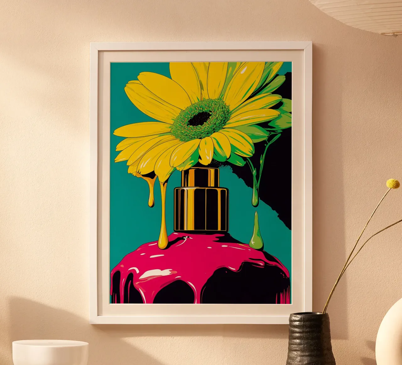 Profumo floreale - Pop Art poster con telaio in alluminio da ColorCrash Gallery