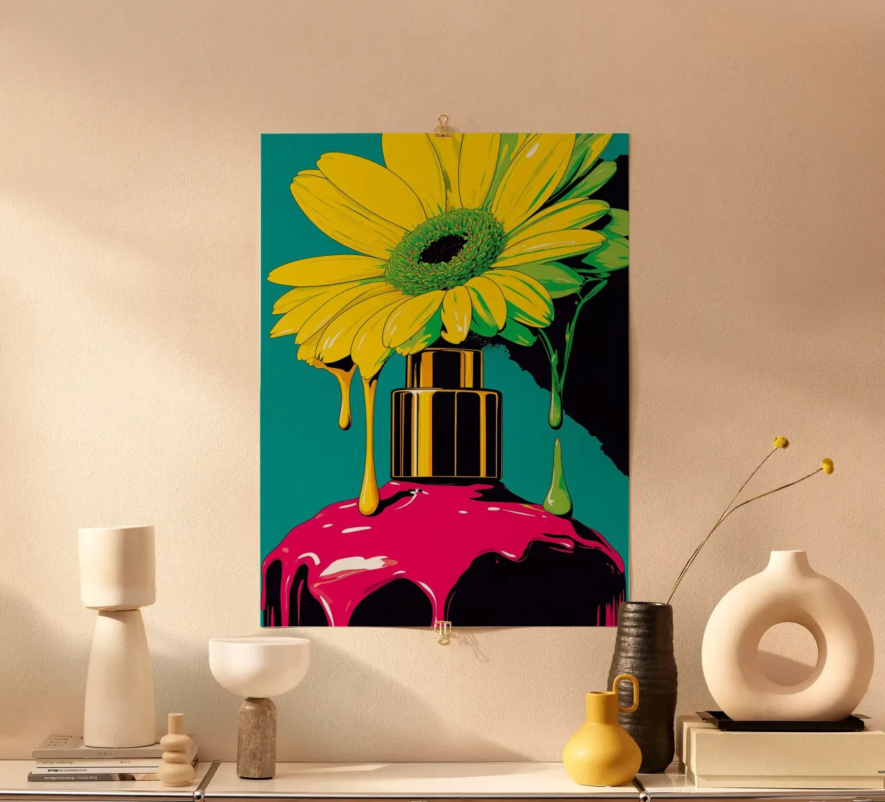 Profumo floreale - Pop Art poster con telaio in alluminio da ColorCrash Gallery