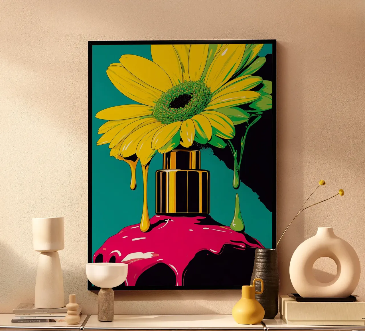 Profumo floreale - Pop Art poster con telaio in alluminio da ColorCrash Gallery