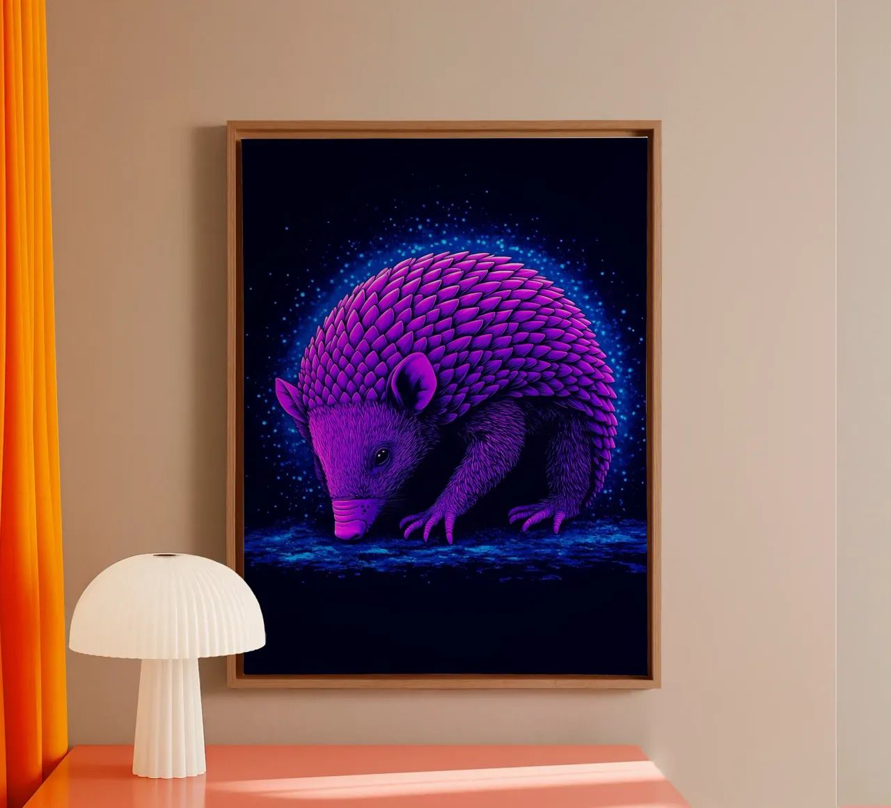 Pangolino - Pop Art tela con Cornice a cassetta da ColorCrash Gallery