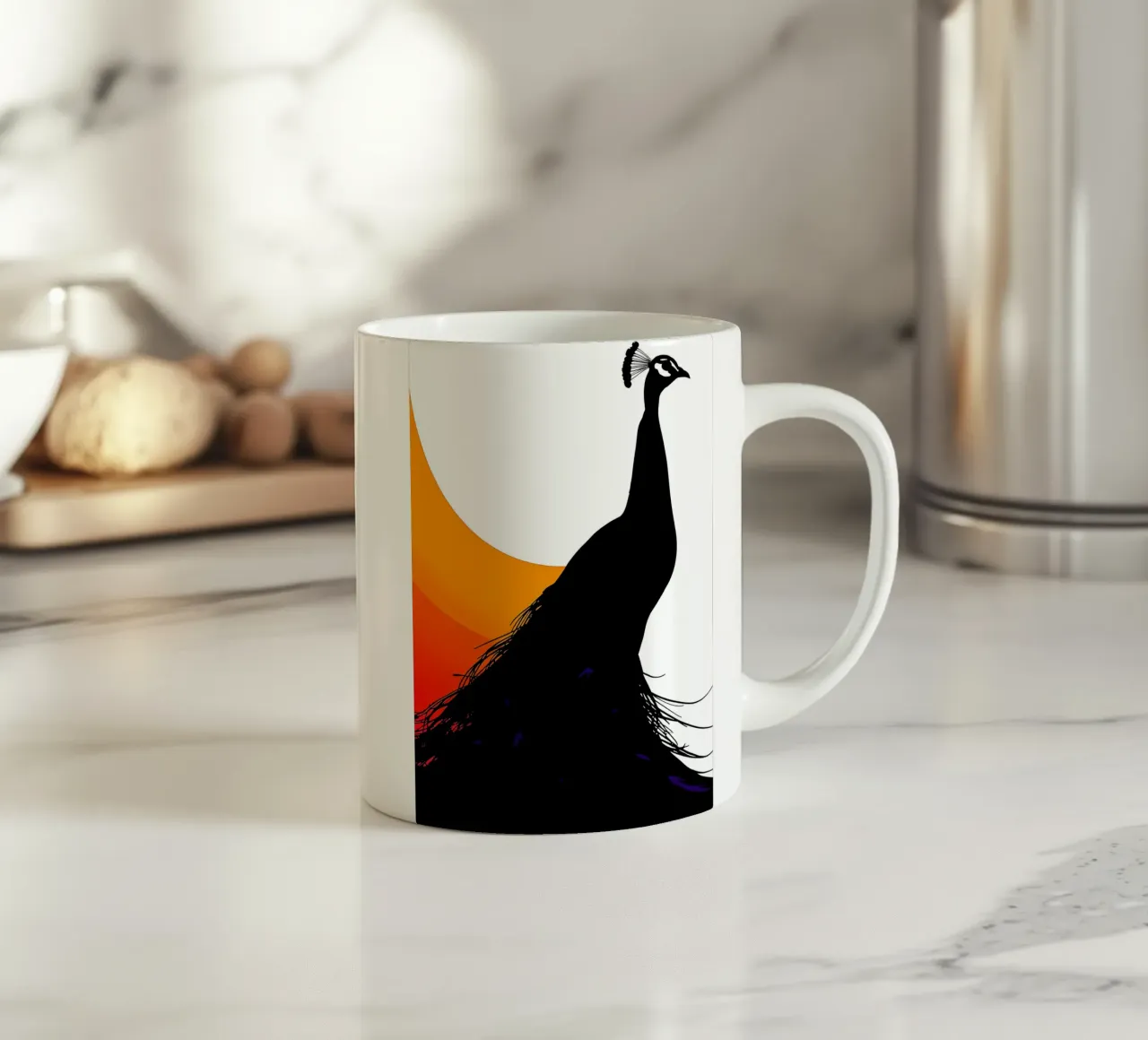 Pavone - Pop Art tazza in ceramica da ColorCrash Gallery