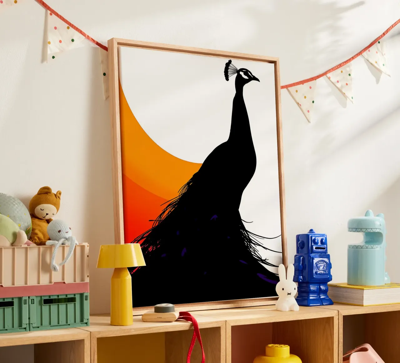 Pavone - Pop Art tela con Cornice a cassetta da ColorCrash Gallery