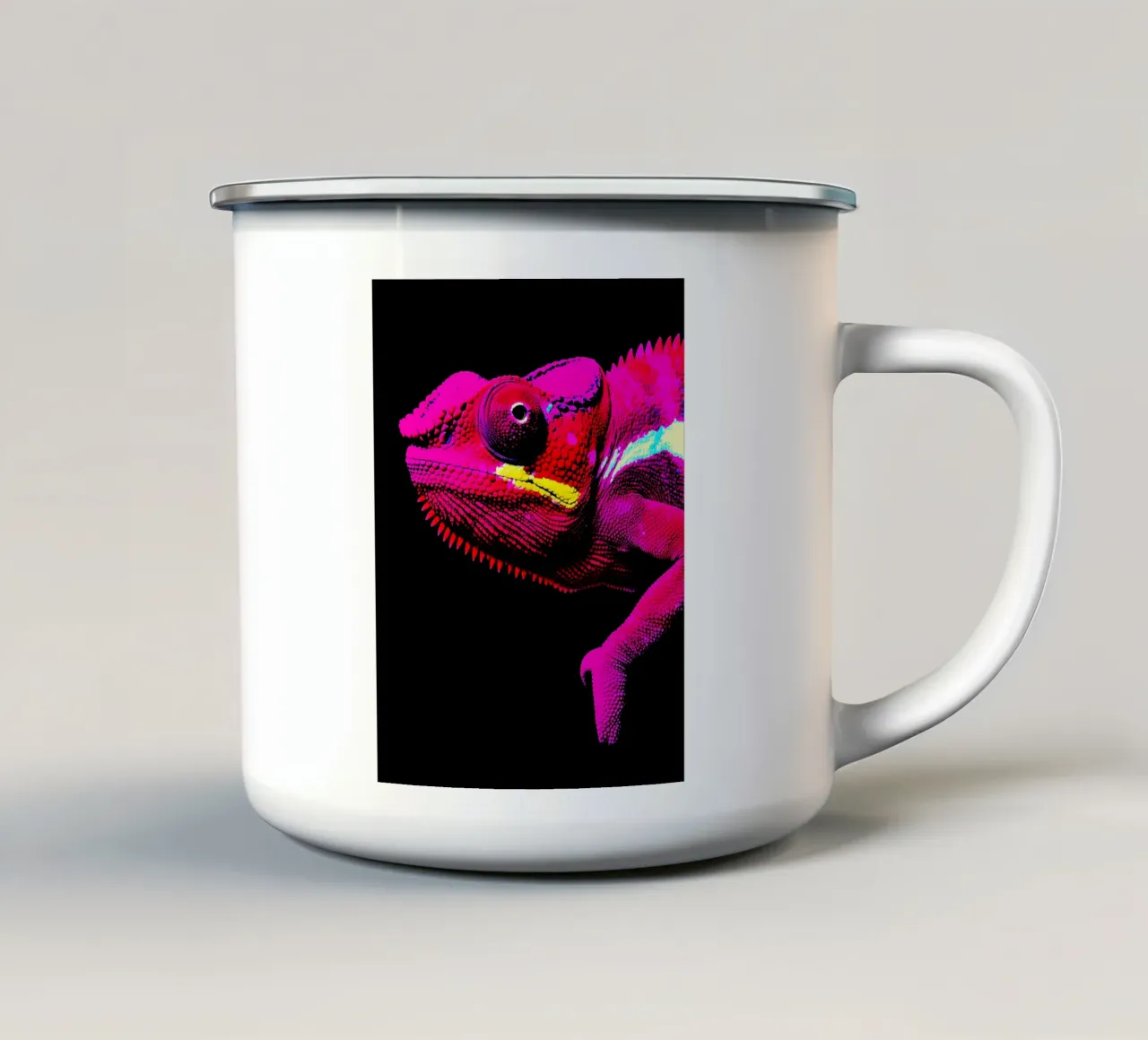 Camaleonte - Pop Art tazza in smalto da ColorCrash Gallery