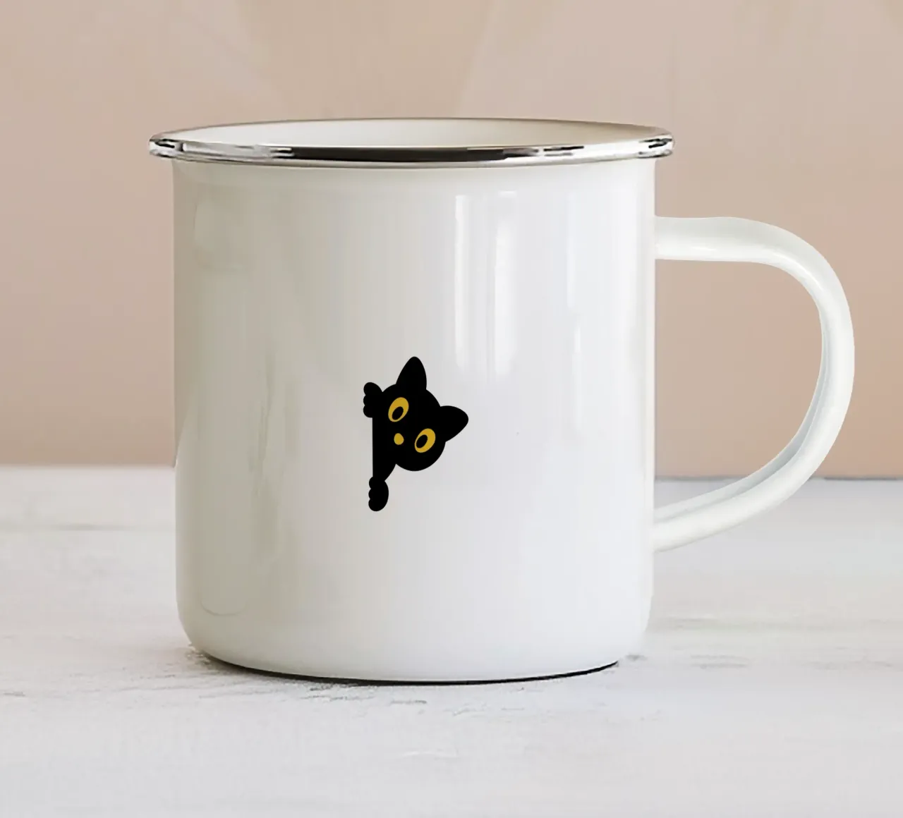gatto tazza in smalto da khoailang