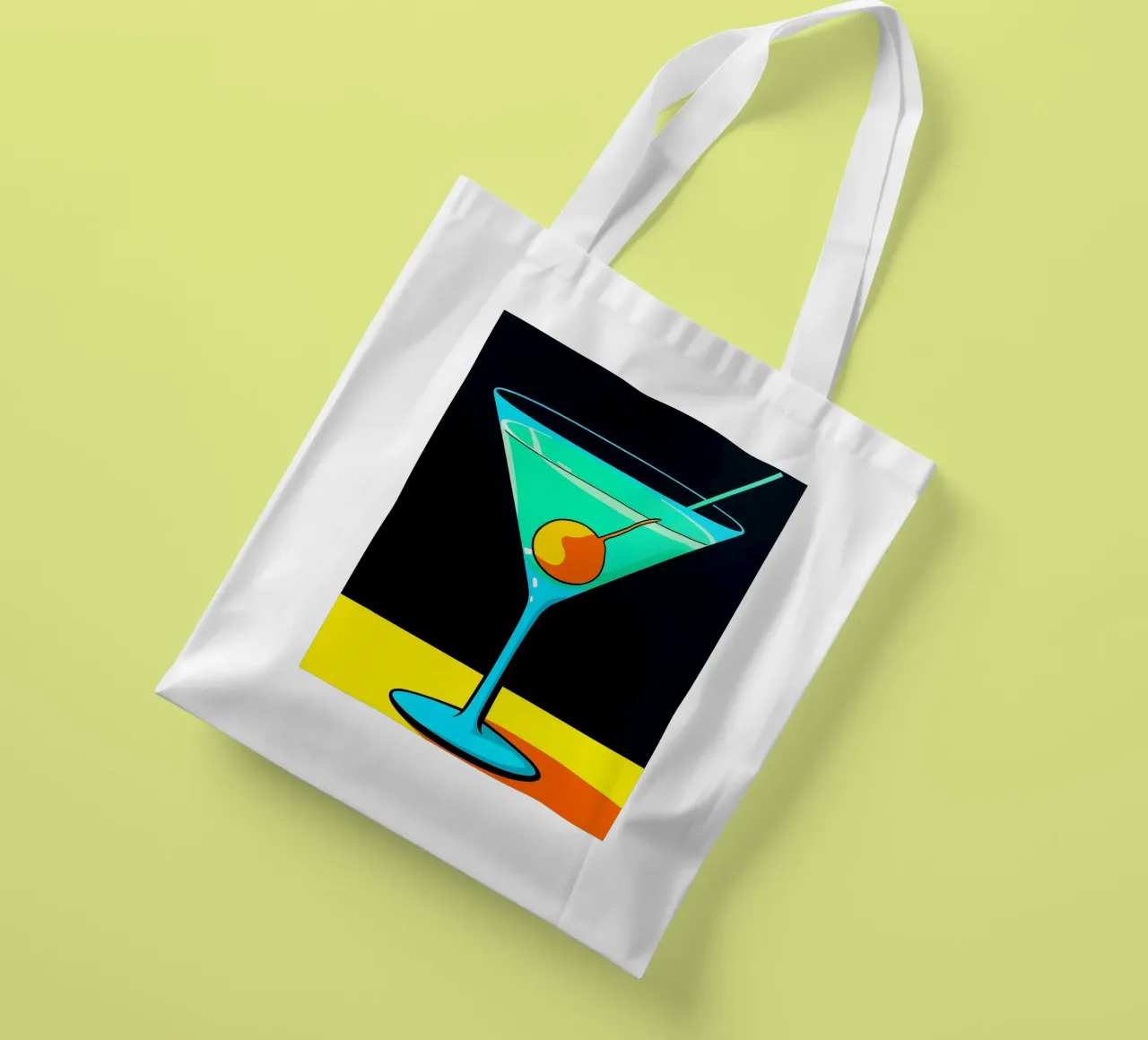 Martini - Pop Art borsa in juta da ColorCrash Gallery