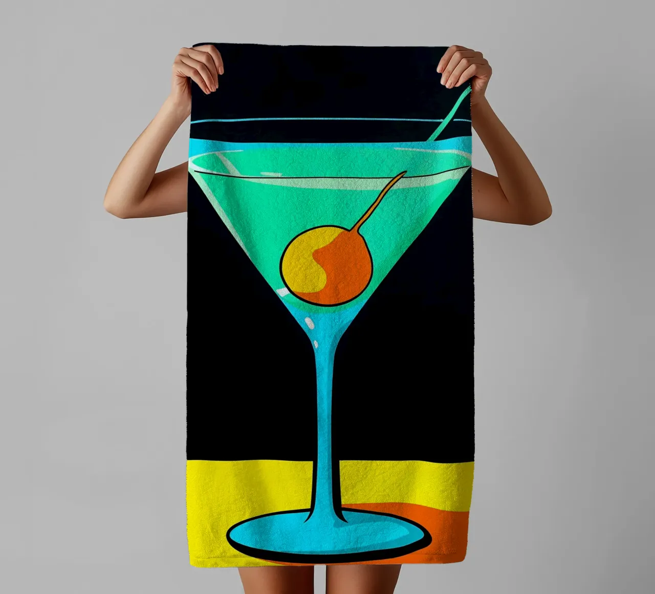Martini - Pop Art asciugamano da bagno da ColorCrash Gallery