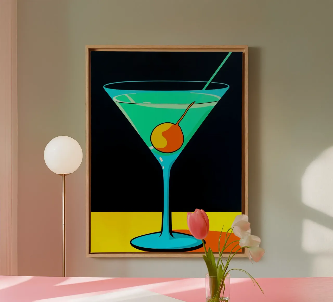 Martini - Pop Art tela con Cornice a cassetta da ColorCrash Gallery