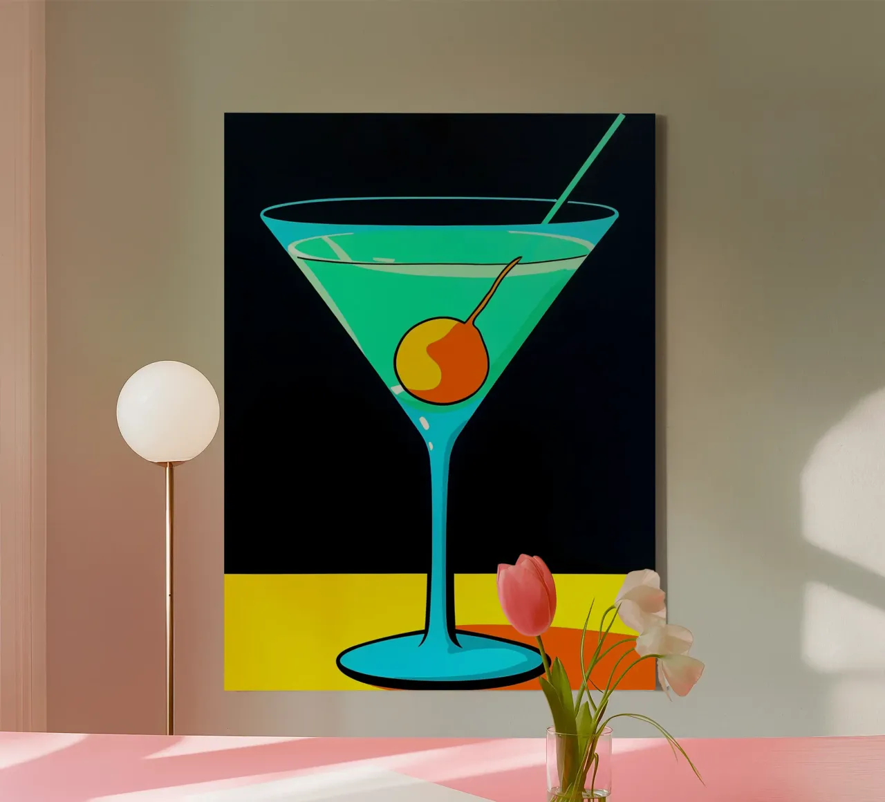 Martini - Pop Art tela con Cornice a cassetta da ColorCrash Gallery