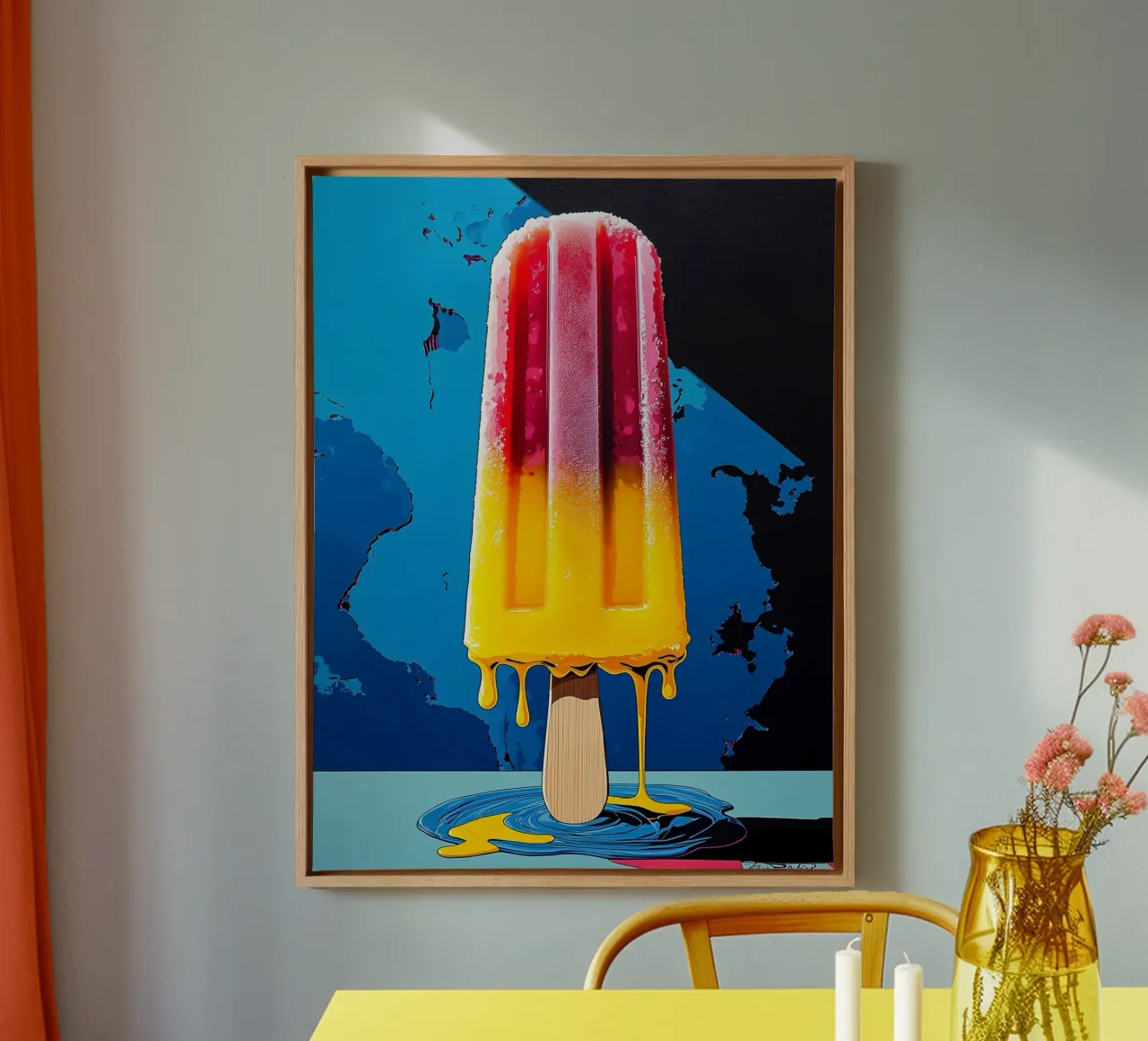 Popsicle - Pop Art tela con Cornice a cassetta da ColorCrash Gallery