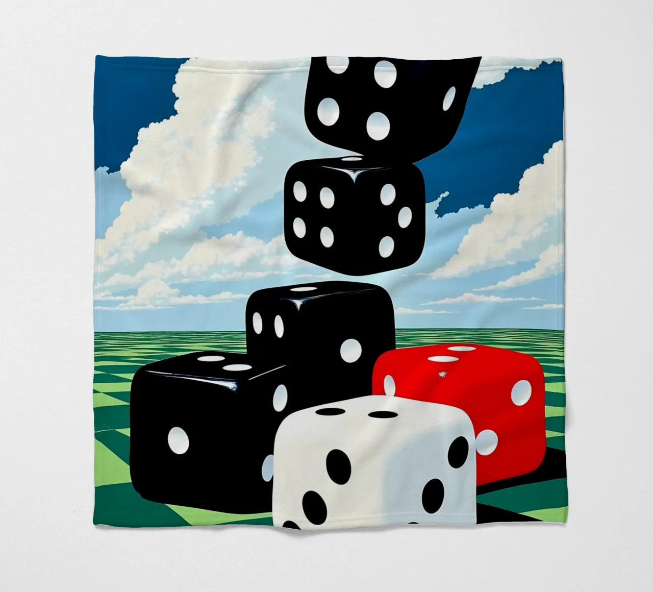 Dice - Pop Art fleece blanket by ColorCrash Gallery