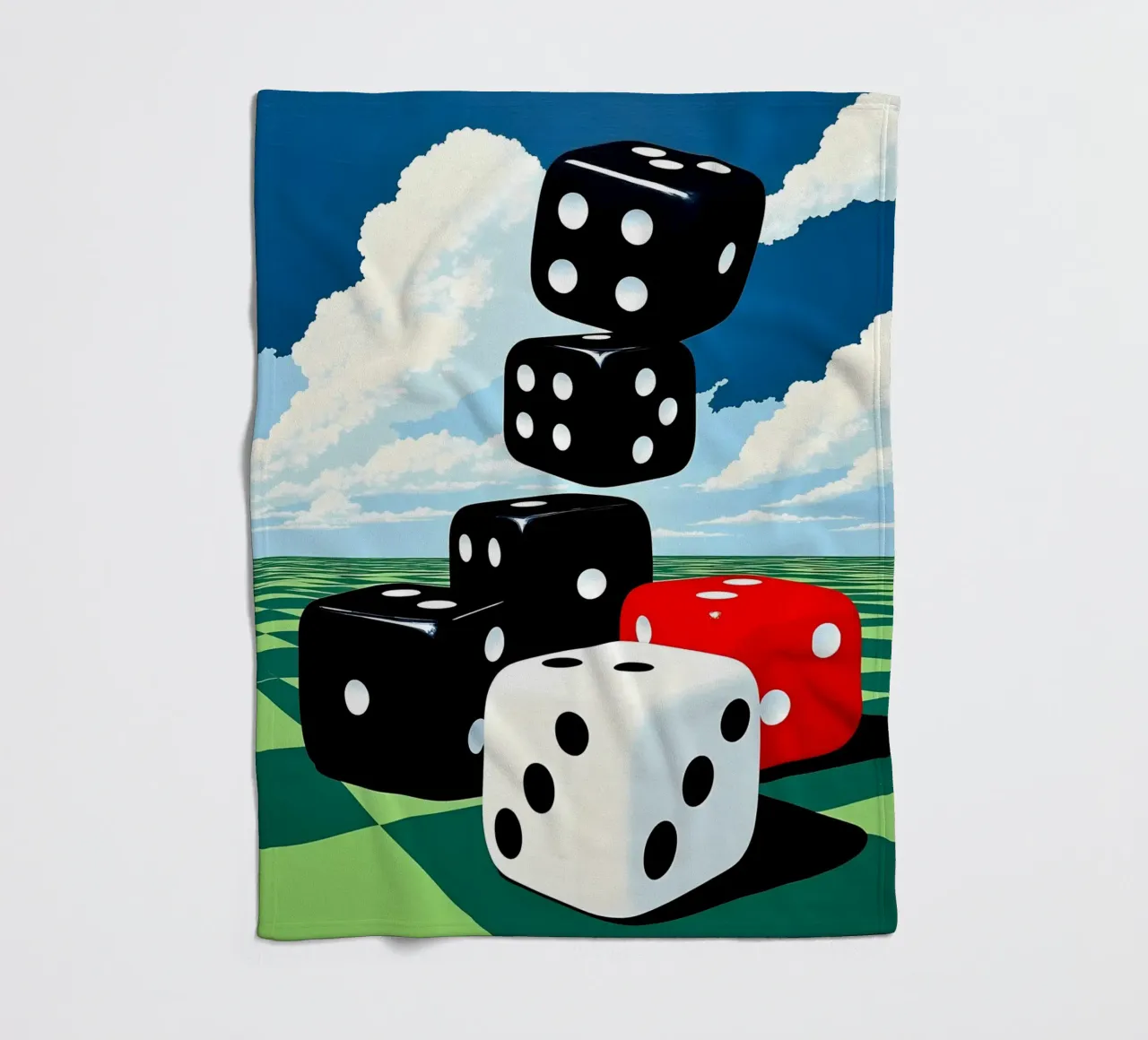 Dice - Pop Art fleece blanket by ColorCrash Gallery