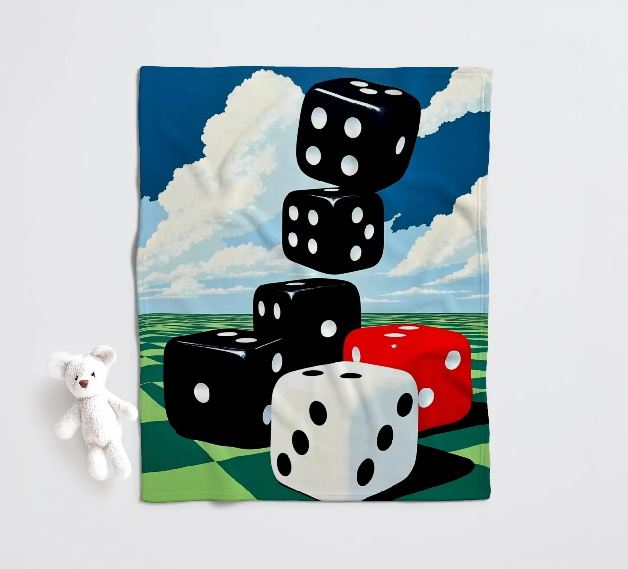 Dice - Pop Art fleece blanket by ColorCrash Gallery