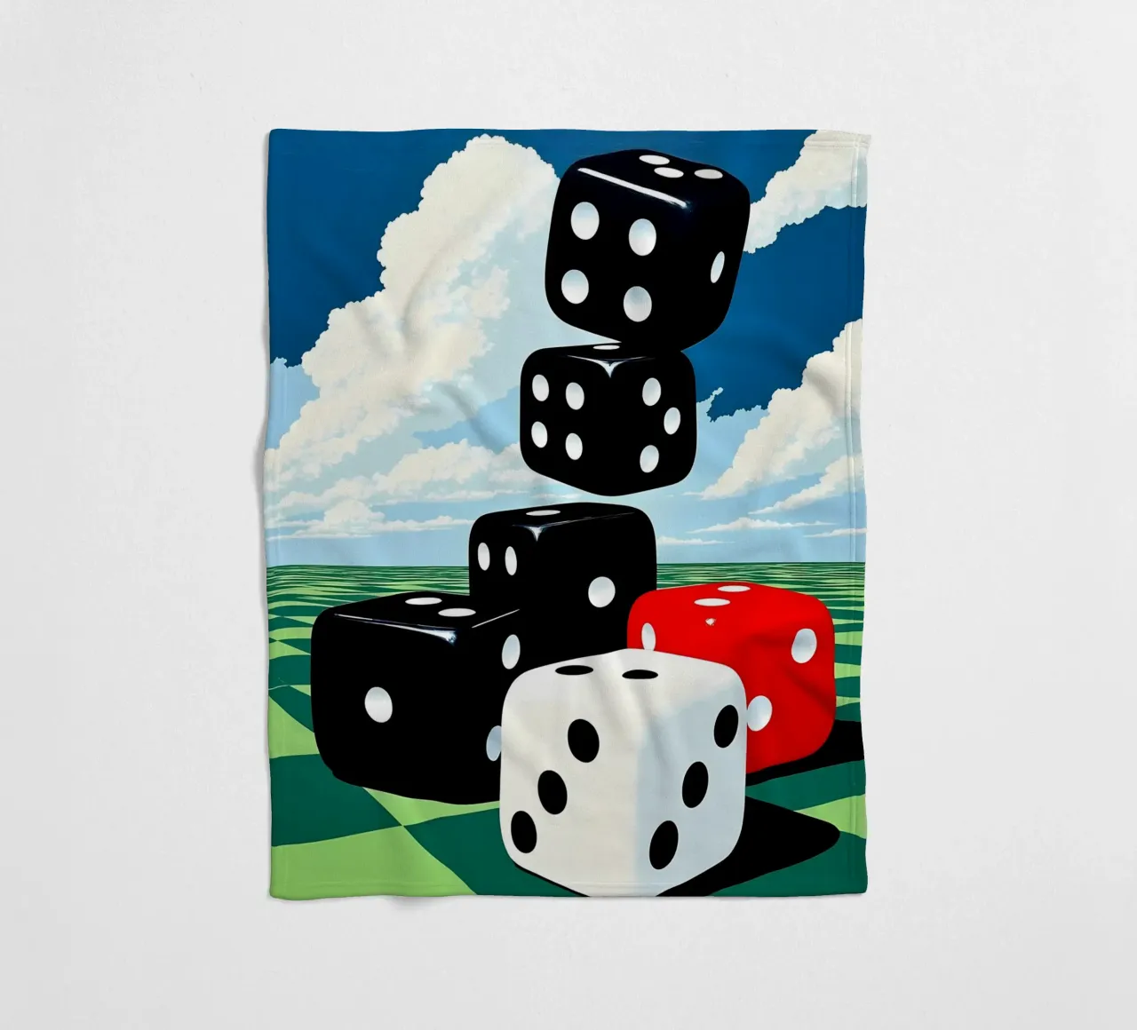 Dice - Pop Art fleece blanket by ColorCrash Gallery