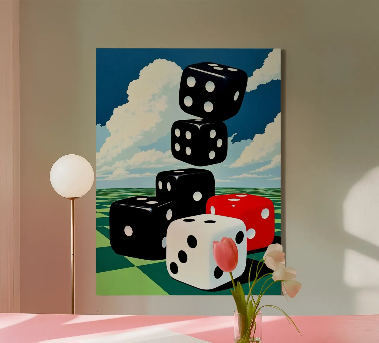 Dadi - Pop Art tela con Cornice a cassetta da ColorCrash Gallery