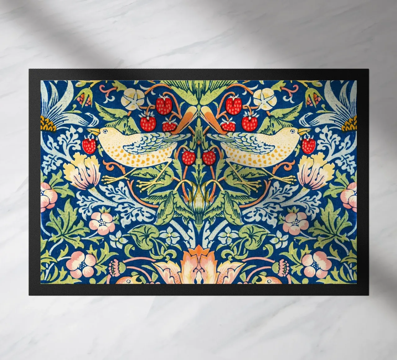 Birds and Florals vintage botanical pattern zerbino da Venus Art