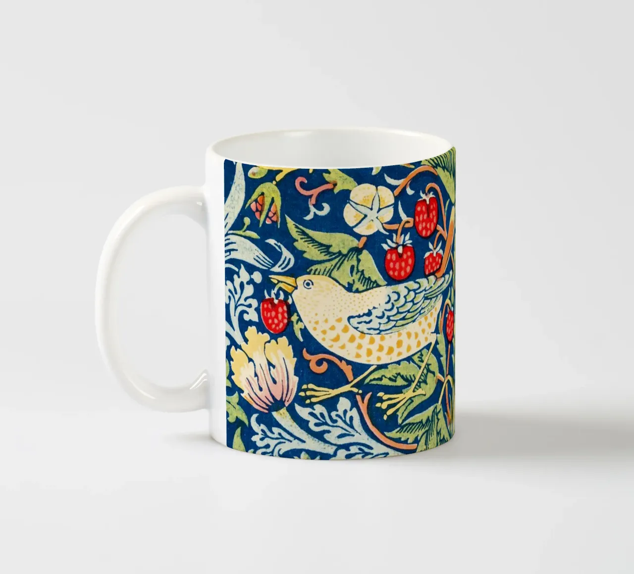 Birds and Florals vintage botanical pattern tazza in ceramica da Venus Art