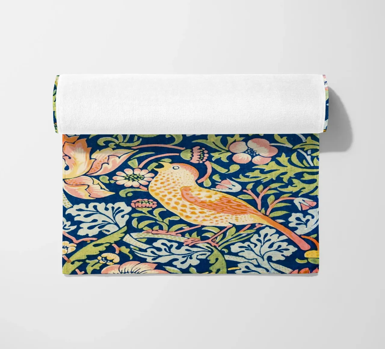 Birds and Florals vintage botanical pattern telo mare da Venus Art