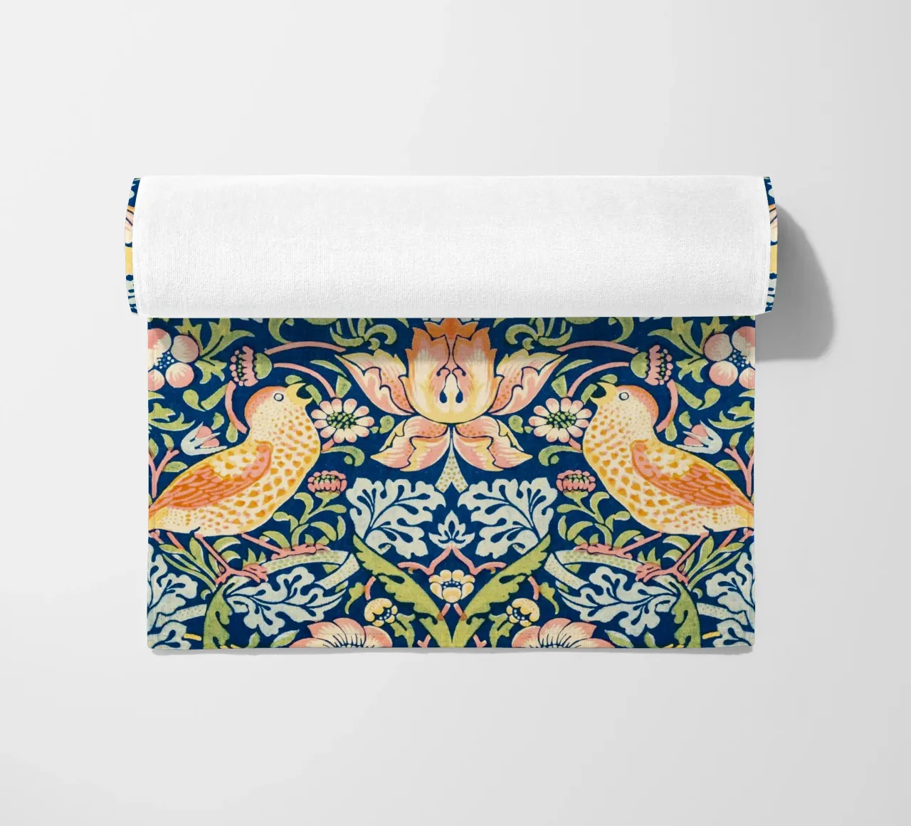 Birds and Florals vintage botanical pattern telo mare da Venus Art