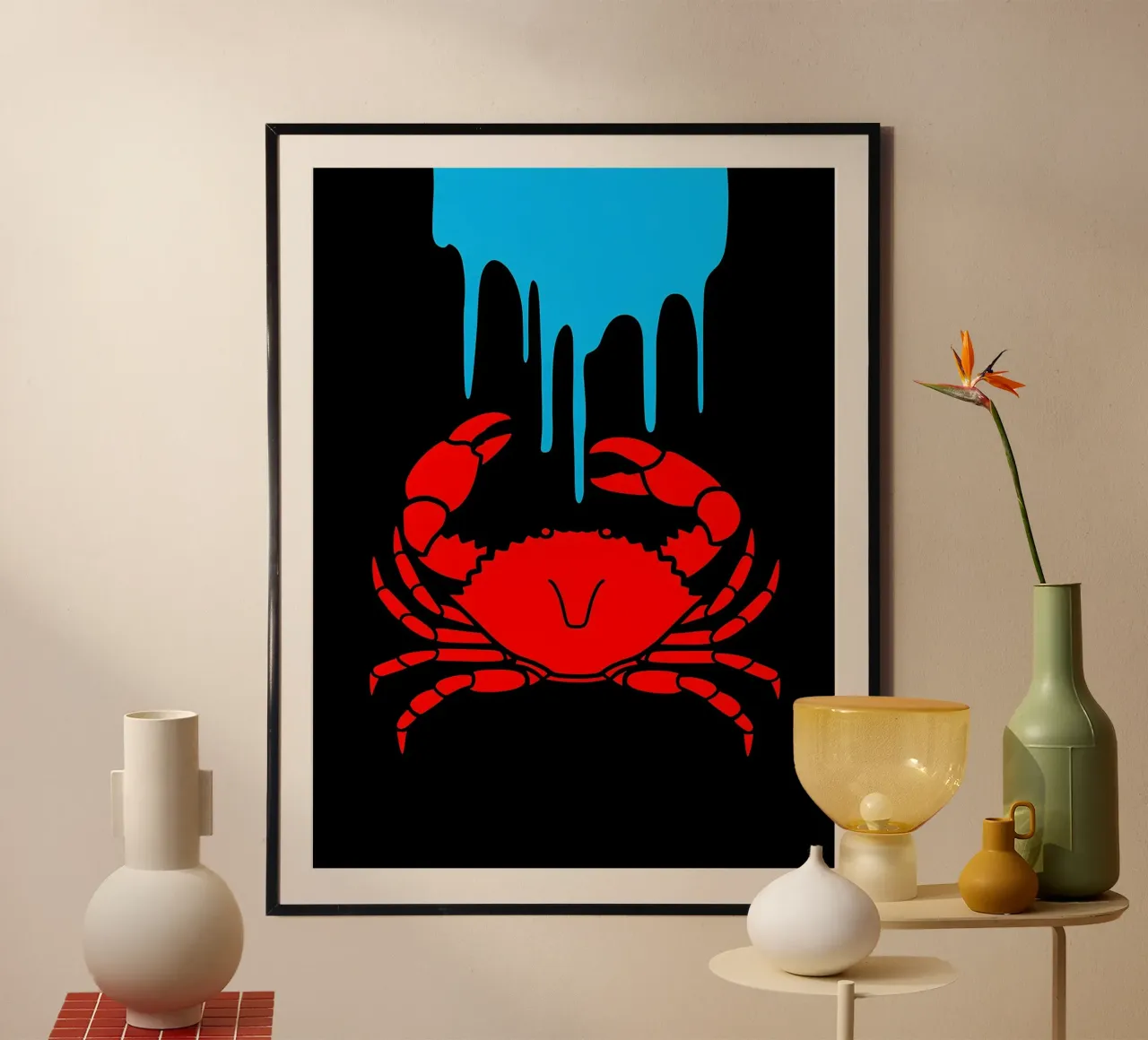 Crab Dripping - Pop Art Hahnemühle von ColorCrash Gallery