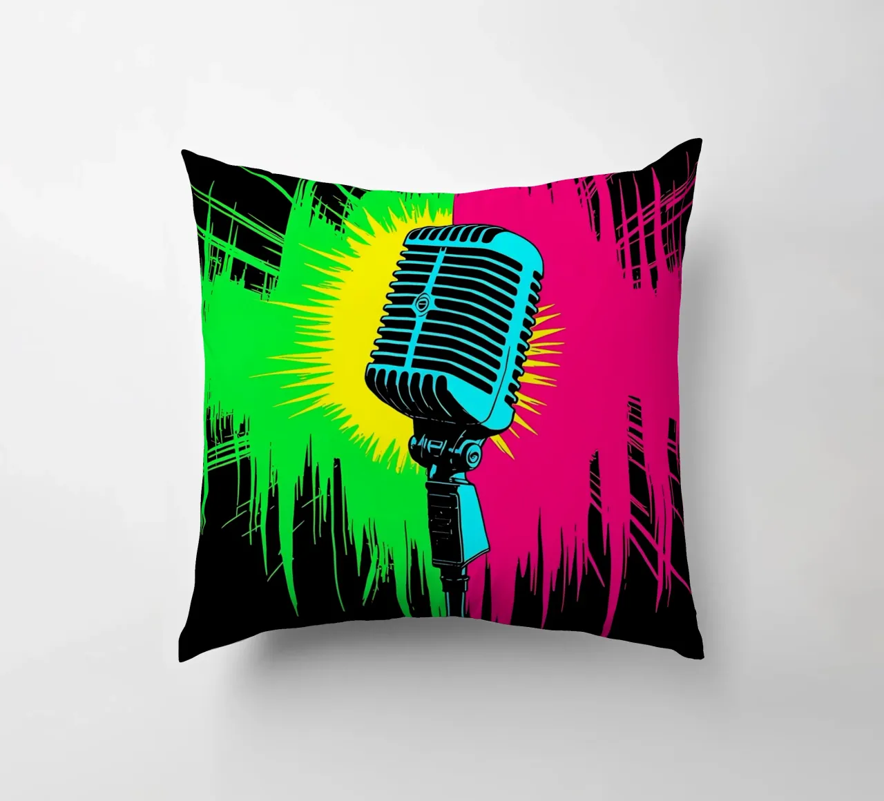 Microfono - Pop Art cuscino da ColorCrash Gallery