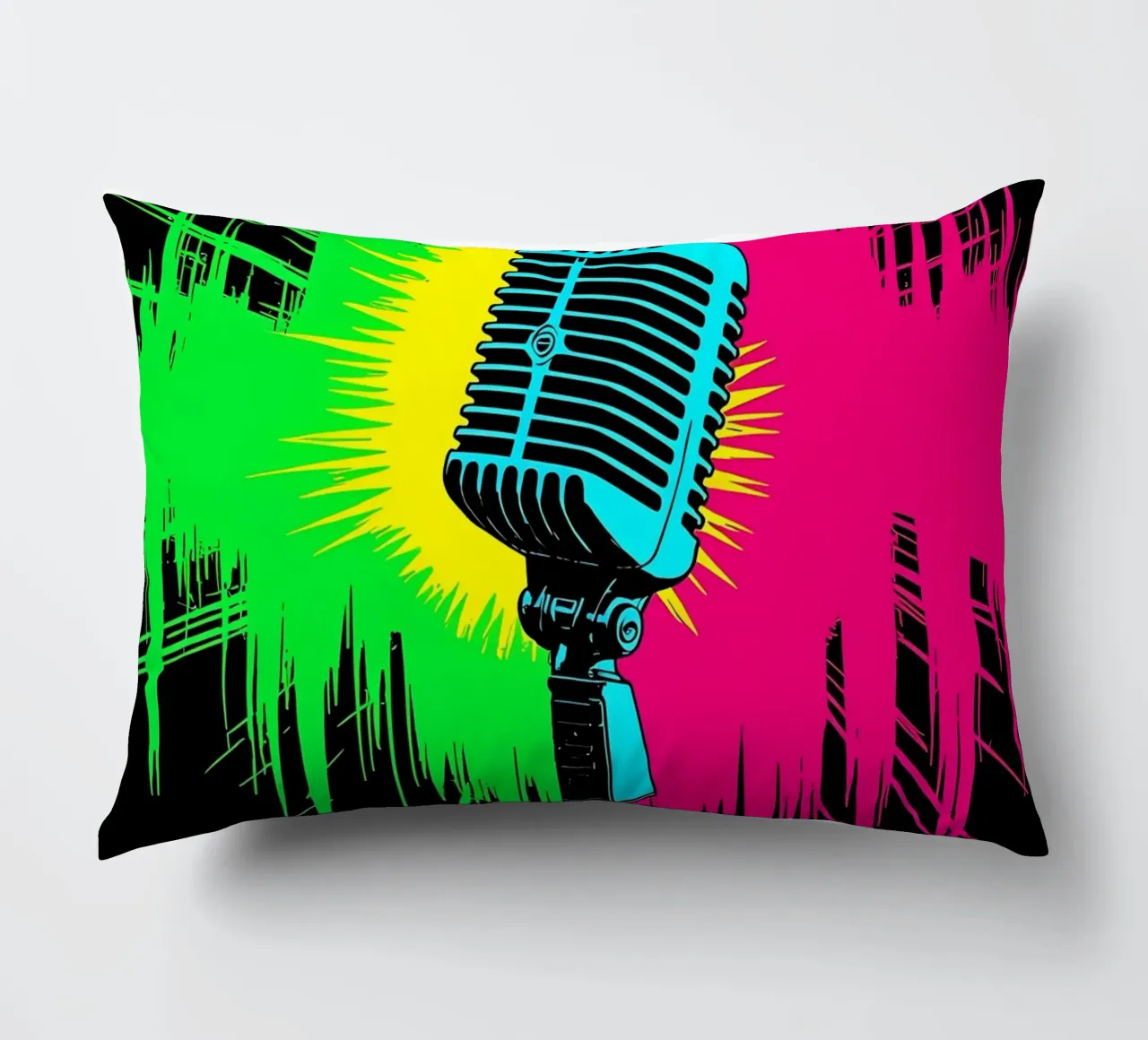 Microfono - Pop Art cuscino da ColorCrash Gallery