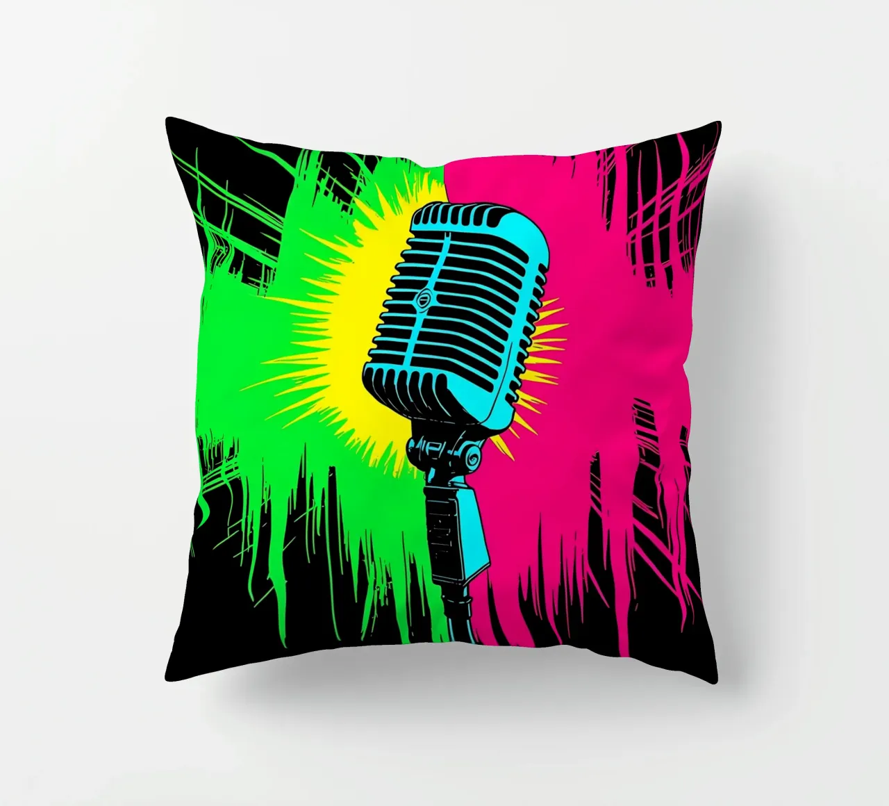 Microfono - Pop Art cuscino da ColorCrash Gallery