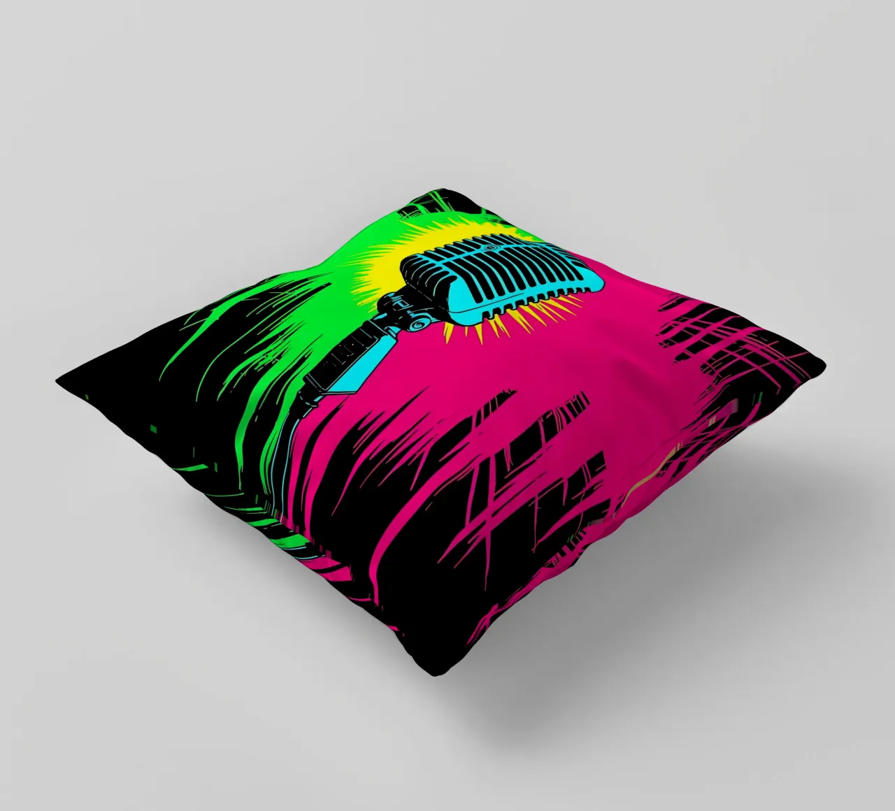 Microfono - Pop Art cuscino da ColorCrash Gallery