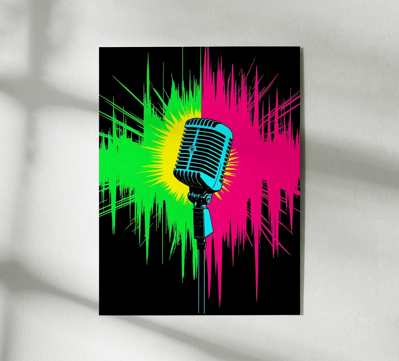 Microphone - Pop Art acrylic glass by ColorCrash Gallery