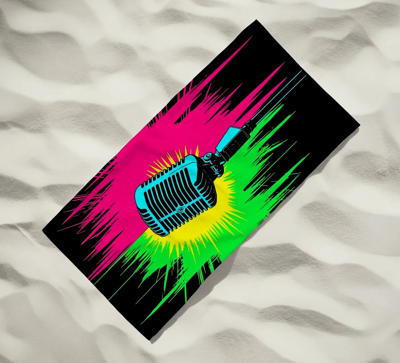 Microfono - Pop Art telo mare da ColorCrash Gallery