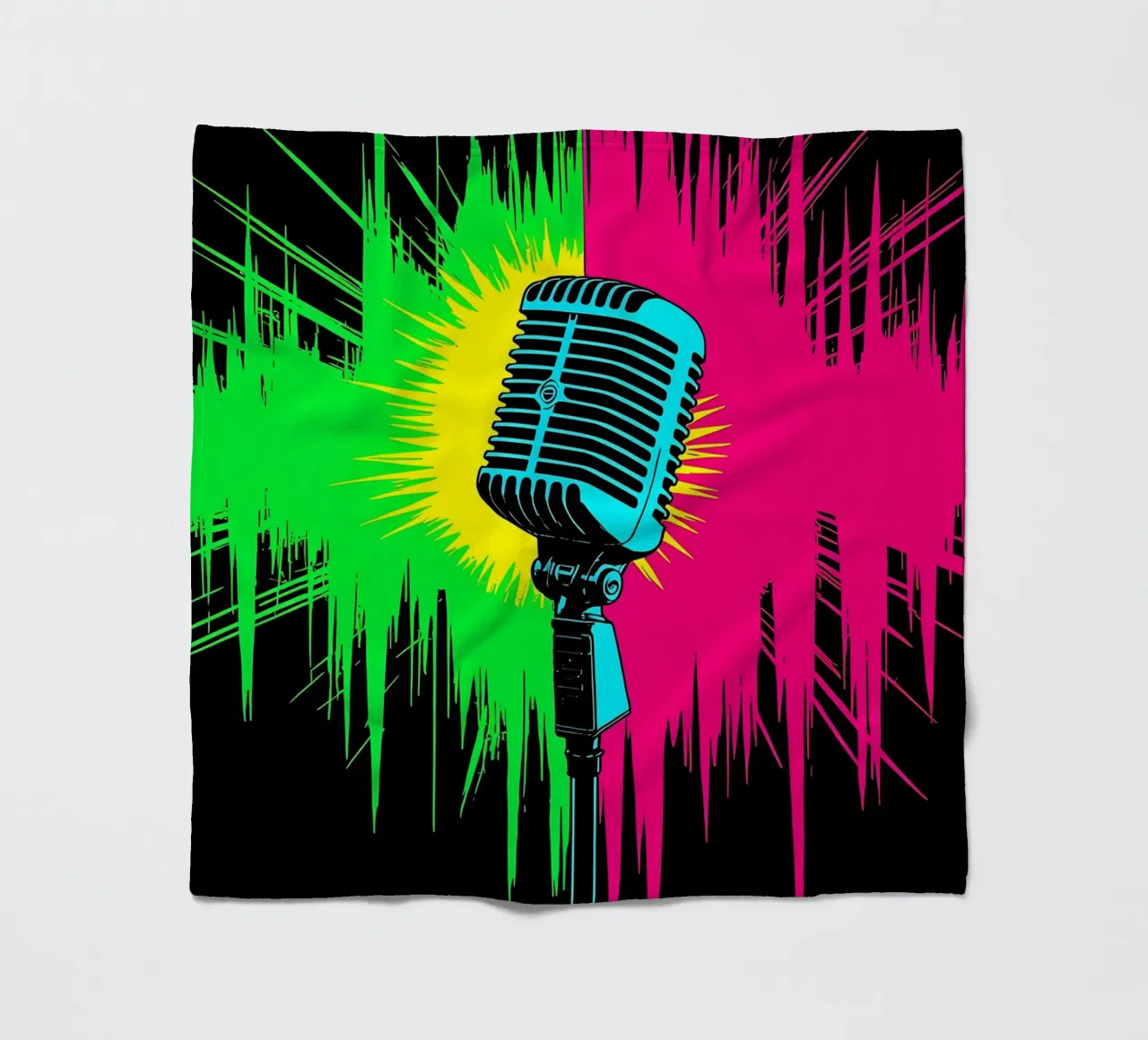 Microfono - Pop Art coperta in pile da ColorCrash Gallery