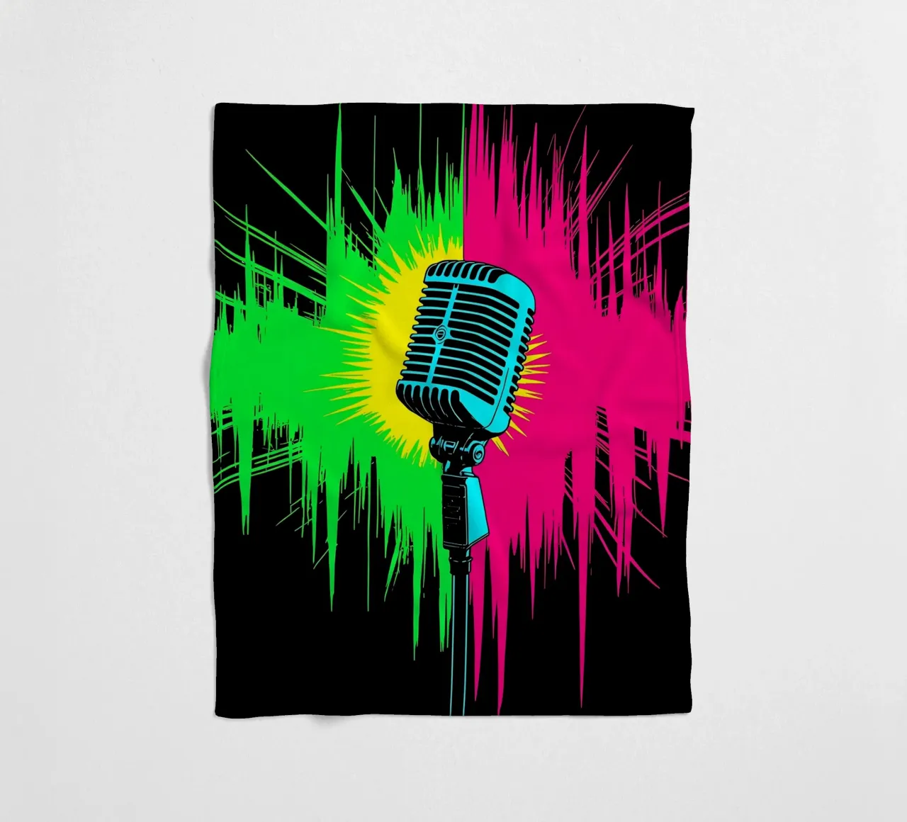 Microfono - Pop Art coperta in pile da ColorCrash Gallery