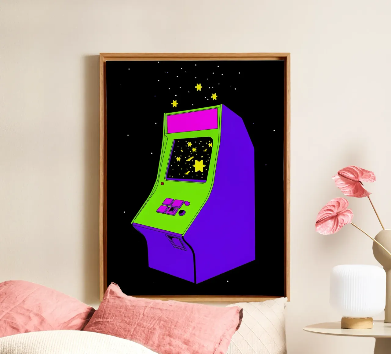 mobile arcade - Pop Art tela con Cornice a cassetta da ColorCrash Gallery