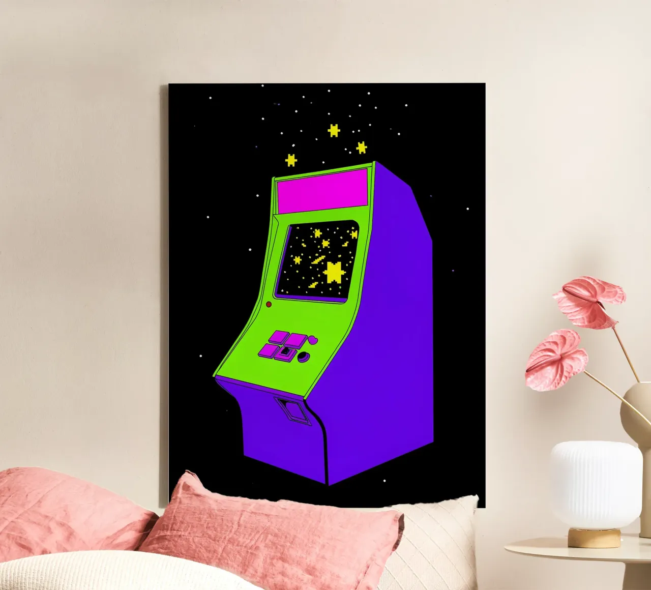 mobile arcade - Pop Art tela con Cornice a cassetta da ColorCrash Gallery