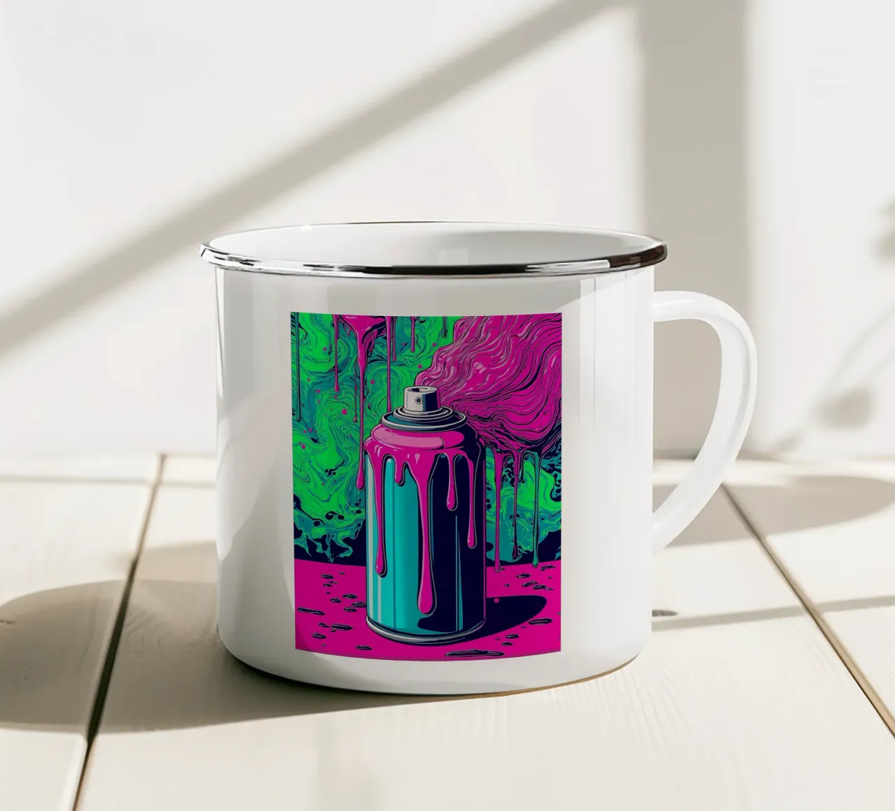 Bomboletta spray - Pop Art tazza in smalto da ColorCrash Gallery