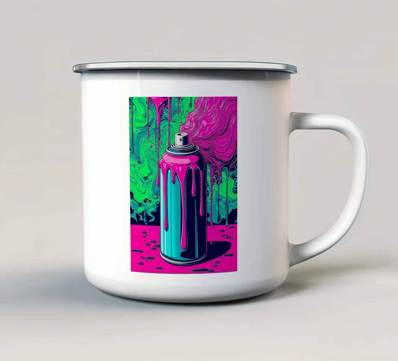 Bomboletta spray - Pop Art tazza in smalto da ColorCrash Gallery