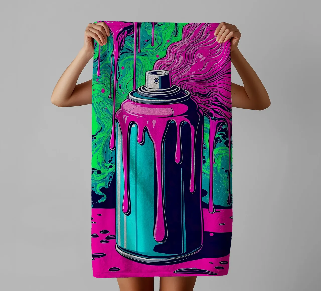 Spray Can - Pop Art towel by ColorCrash Gallery