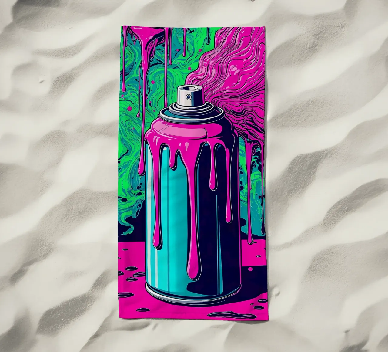 Spray Can - Pop Art beach towel by ColorCrash Gallery