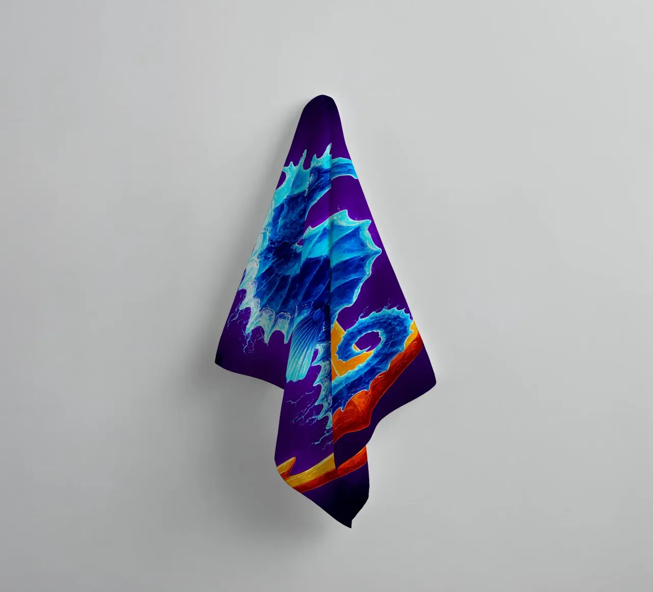 Cavalluccio marino su un'ancora - Pop Art asciugamano da bagno da ColorCrash Gallery