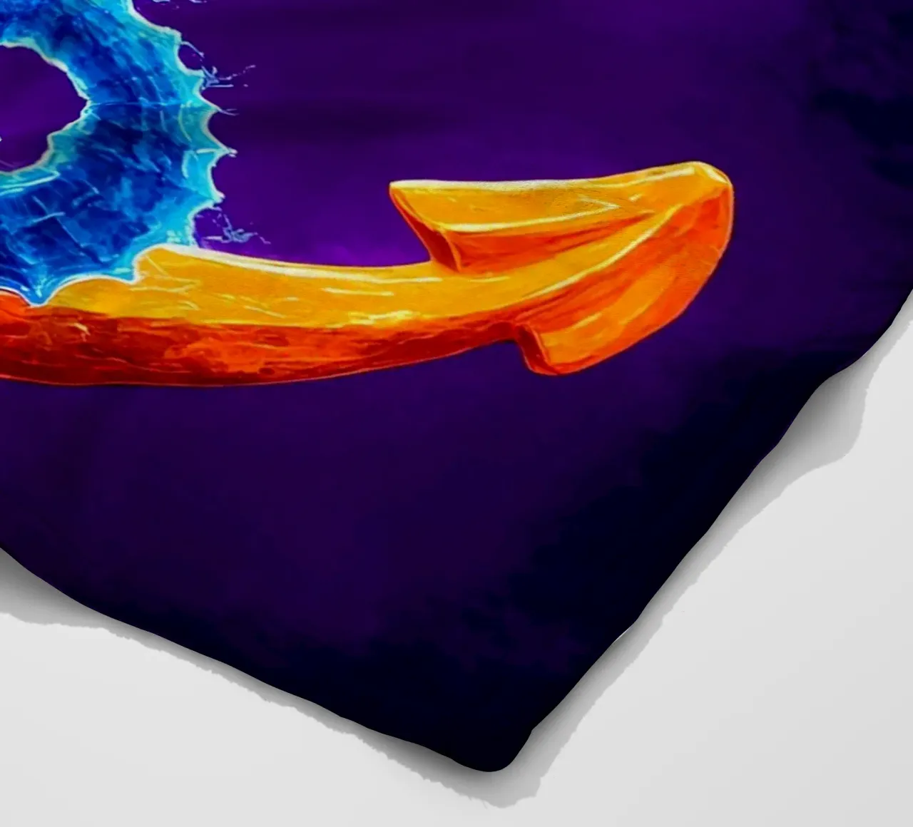 Cavalluccio marino su un'ancora - Pop Art coperta in pile da ColorCrash Gallery