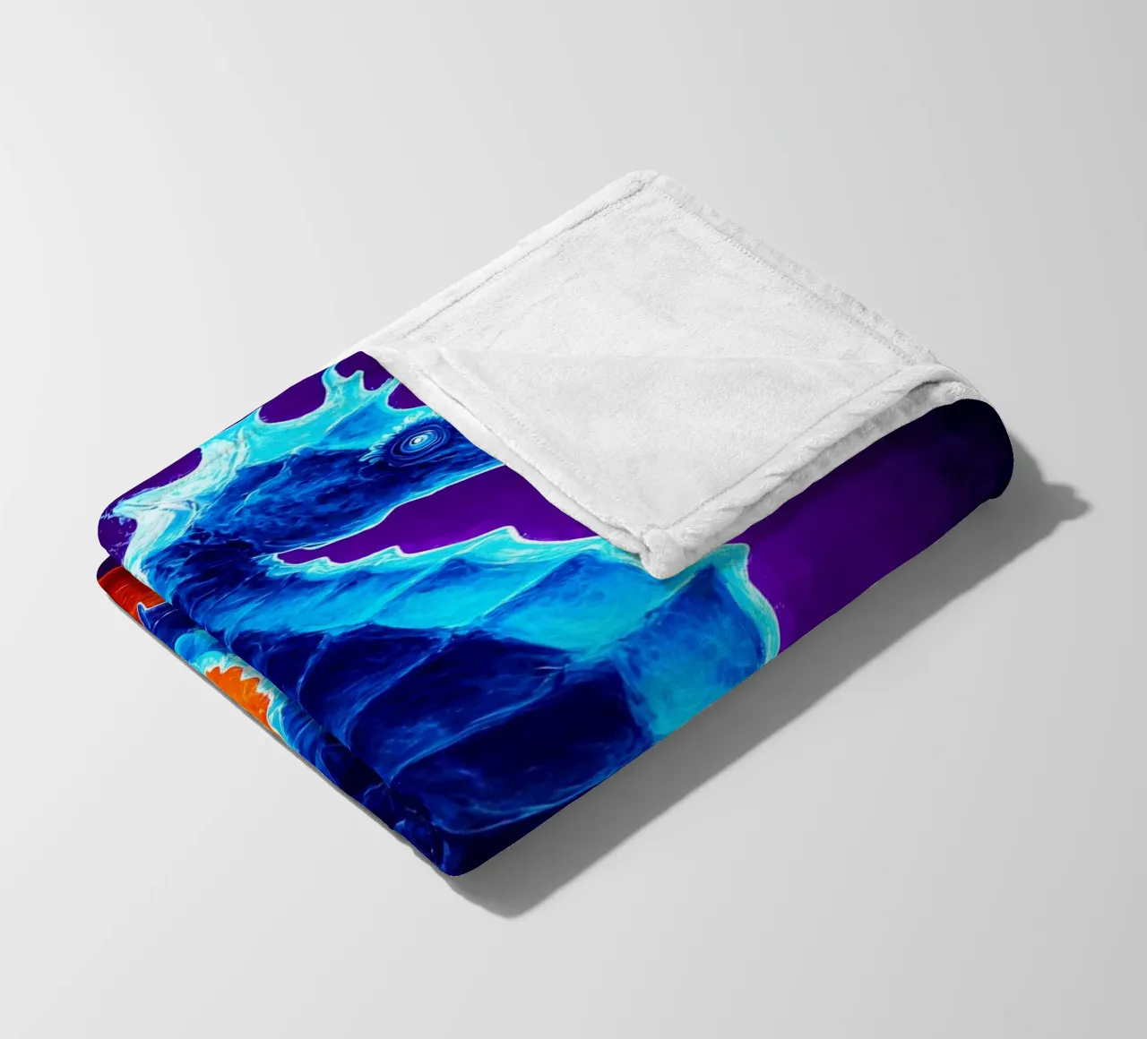 Cavalluccio marino su un'ancora - Pop Art coperta in pile da ColorCrash Gallery