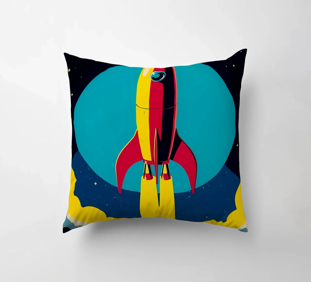 Razzo spaziale - Pop Art cuscino da ColorCrash Gallery