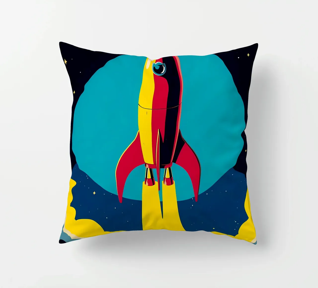 Razzo spaziale - Pop Art cuscino da ColorCrash Gallery