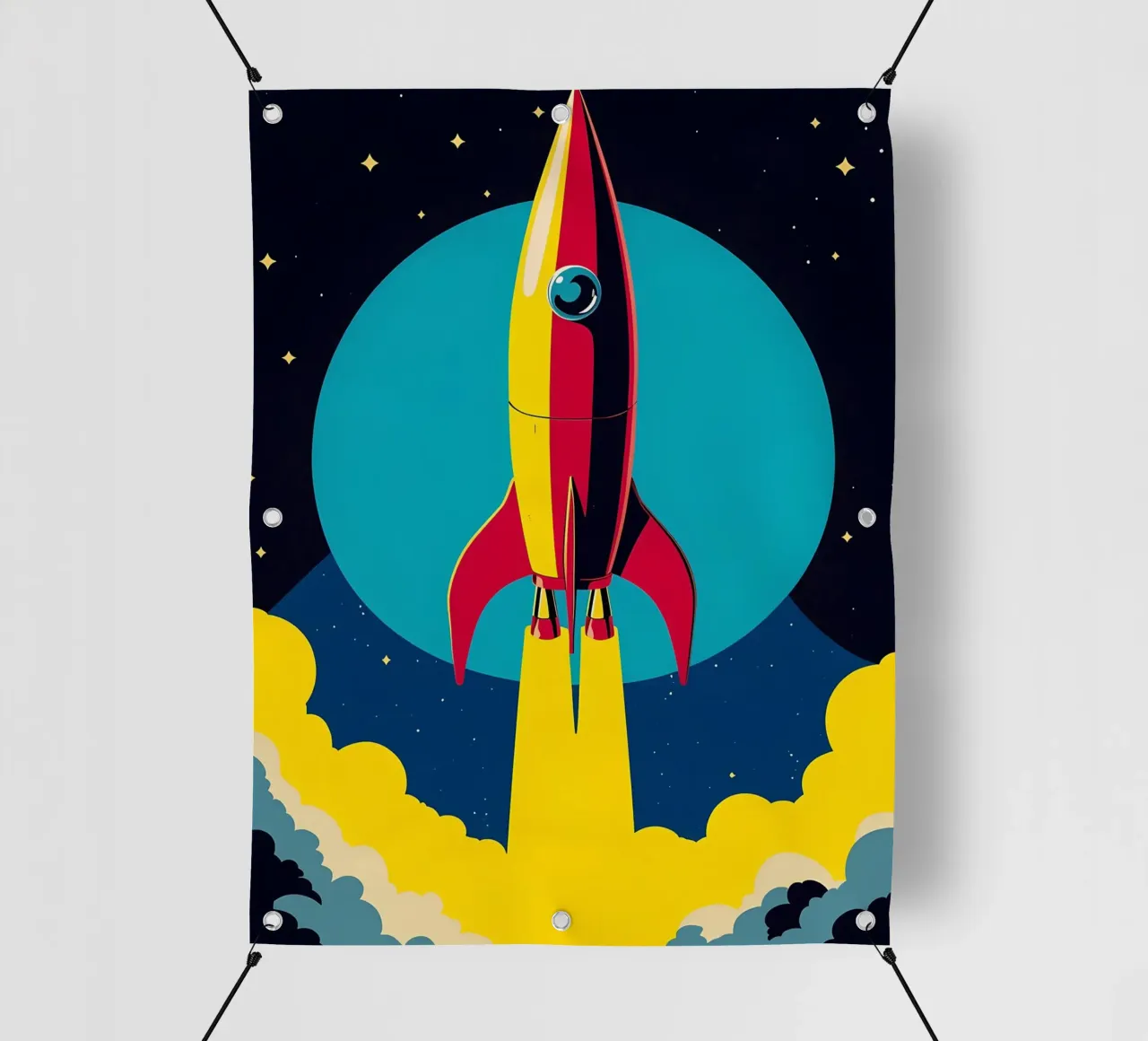 Razzo spaziale - Pop Art telo in pvc da ColorCrash Gallery